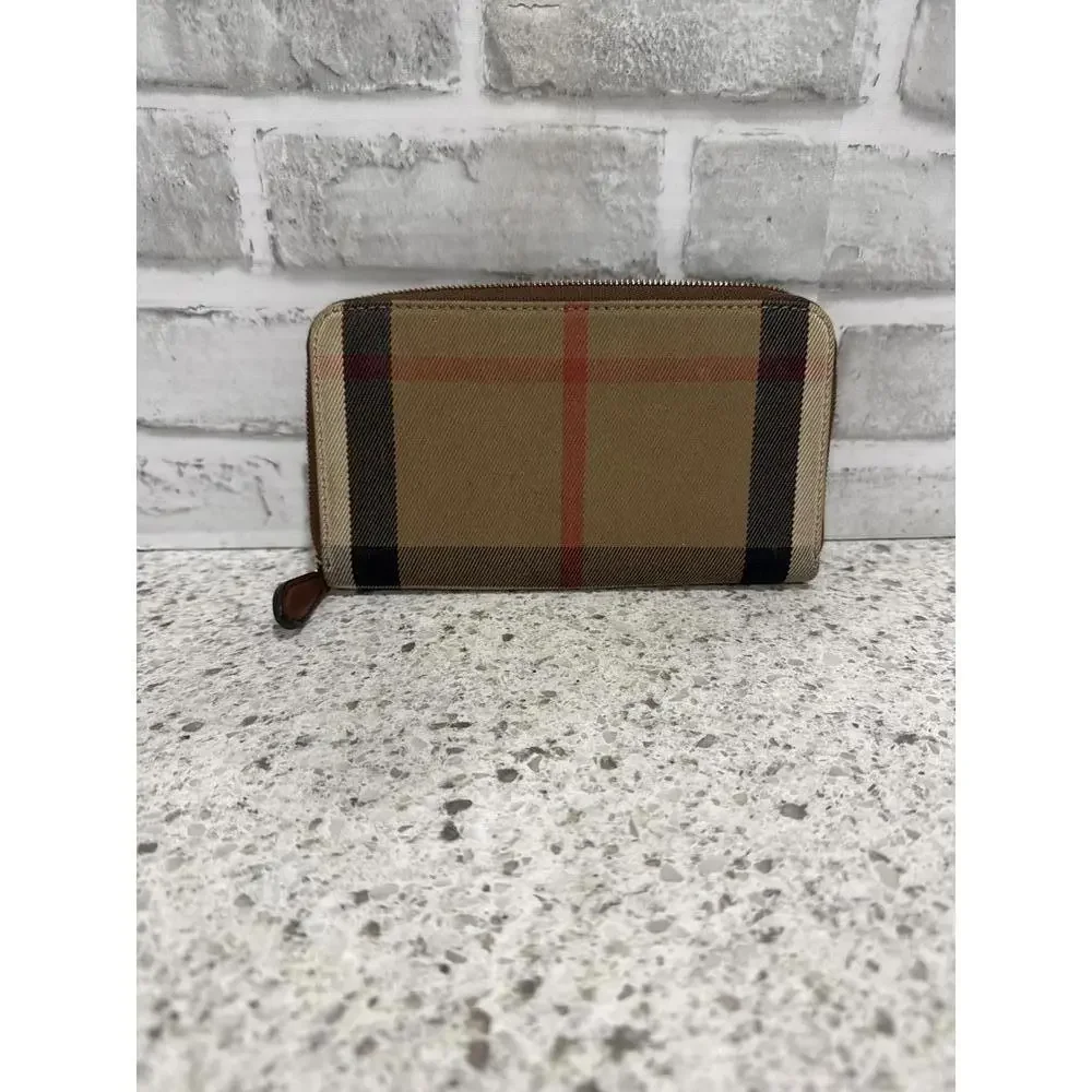 Burberry Elmore Leather and Canvas Horseferry Check Zip Wallet - Picture 6 of 11